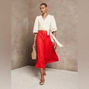 Banana republic LINEN-RAYON MIDI SKIRT